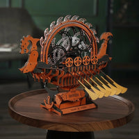 Robotime - Viking Dragon Ship, Mechanical 3D Wooden Puzzle - Hobby Recreation Products