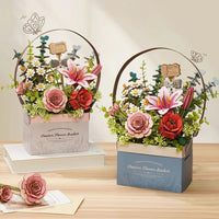 Robotime - Wooden Flower Basket DIY 3D Puzzle - Hobby Recreation Products