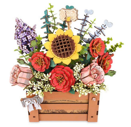 Robotime - Wooden Flower Box - Wood Bloom Craft - Hobby Recreation Products