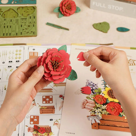 Robotime - Wooden Flower Box - Wood Bloom Craft - Hobby Recreation Products