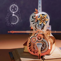 Robotime - Colorful Magic Cello, Symphony of Gorgeous Dreams, Mechanical Music Box 3D Wooden Puzzle