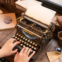 Robotime - Mechanical Typewriter Wooden 3D Puzzle, Classic Version
