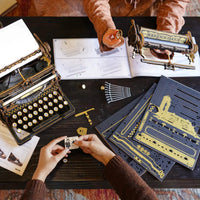 Robotime - Mechanical Typewriter Wooden 3D Puzzle, Classic Version