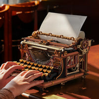 Robotime - Mechanical Typewriter Wooden 3D Puzzle, Magic Version
