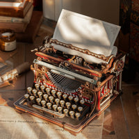 Robotime - Mechanical Typewriter Wooden 3D Puzzle, Magic Version