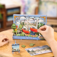 Robotime - Red Boats - Wall Art 3D Wooden Puzzle