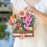 Robotime - Wooden Blooming Book DIY Flower Bouquet 3D Puzzle