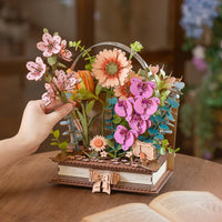 Robotime - Wooden Blooming Book DIY Flower Bouquet 3D Puzzle