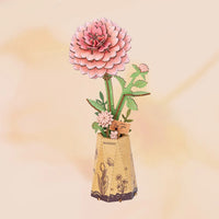 Robotime - Pink Dahlia DIY Wooden Flower 3D Puzzle
