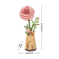 Robotime - Pink Dahlia DIY Wooden Flower 3D Puzzle