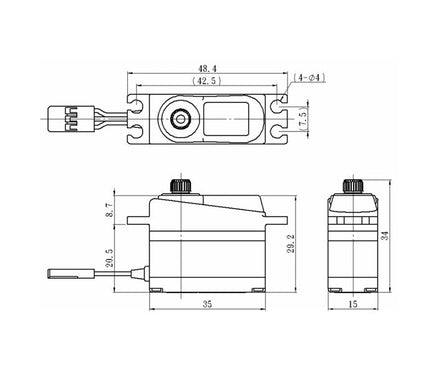 Savox - Digital High Speed Mini Coreless Servo, 0.07sec/34.7oz@6.0V - Hobby Recreation Products