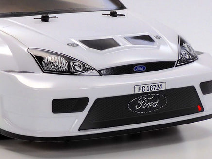 Tamiya - 1/10 R/C 2003 Ford Focus RS Custom, White Painted Body, TT - 02 chassis - Hobby Recreation Products