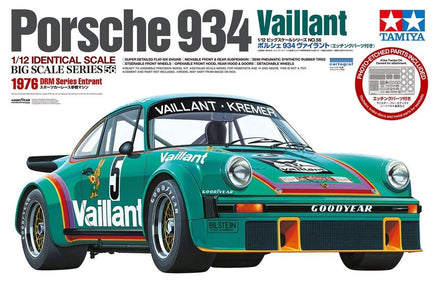 Tamiya - 1/12 Porsche 934 Vaillant Plastic Model Kit, w/ Photo-Etched Parts - Hobby Recreation Products