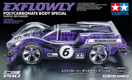 Tamiya - 1/32 PRO JR Racing Mini 4WD Exflowly Purple Special Kit, w/ Ms Chassis - Hobby Recreation Products