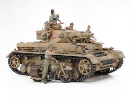 Tamiya - 1/35 German Tank Panzerkampfwagen IV Ausf.F & Motorcycle Model Set "North Africa" - Hobby Recreation Products