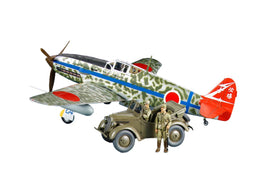 Tamiya - 1/48 Kawasaki Ki-61-Id Hien (Tony) & Light Vehicle Kurogane Plastic Model Set - Hobby Recreation Products