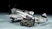 Tamiya - 1/48 Republic P-47D Thunderbolt "Bubbletop" & 1/4-ton 4X4 Light Vehicle - Hobby Recreation Products