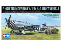 Tamiya - 1/48 Republic P-47D Thunderbolt "Bubbletop" & 1/4-ton 4X4 Light Vehicle - Hobby Recreation Products