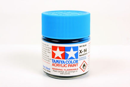 Tamiya - Acrylic X - 14 Sky Blue Paint, 23ml Bottle - Hobby Recreation Products