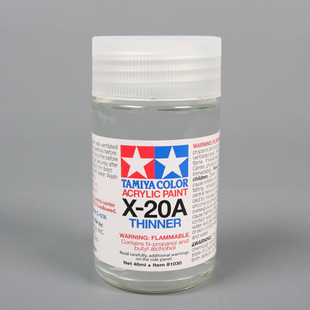 Tamiya - Acrylic/Poly Paint Thinner, X-20A, 46ml - Hobby Recreation Products