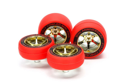 Tamiya - Fully Cowled 30th Anniversary Red Slick Tires & Gold Color Plated Wheels - Hobby Recreation Products