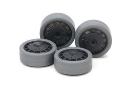 Tamiya - JR 26mm Tires/Carbon Wheels, Hard/Small Diameter/Low Profile, Gray - Hobby Recreation Products