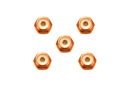 Tamiya - JR 2mm Aluminum Lock Nut, Orange, 5pcs - Hobby Recreation Products