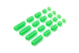 Tamiya - JR Lightweight Plastic Spacer Set, Fluorescent Green (12/6.7/6/3/1.5mm) - Hobby Recreation Products