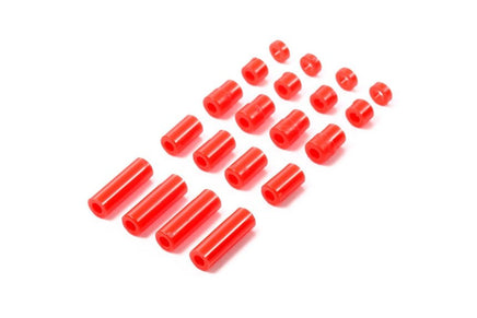 Tamiya - JR Lightweight Plastic Spacer Set, Red (12/6.7/6/3/1.5mm) - Hobby Recreation Products