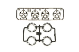Tamiya - JR LP Tire/Wheel (5 - Spoke) Black Plated - Hobby Recreation Products
