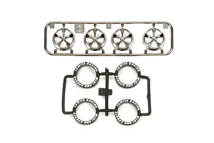Tamiya - JR LP Tire/Wheel (5 - Spoke) Black Plated - Hobby Recreation Products