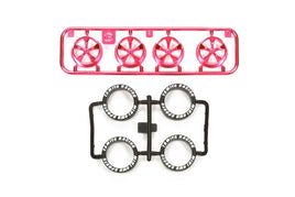 Tamiya - JR LP Tire/Wheel (5 - Spoke) Pink Plated - Hobby Recreation Products
