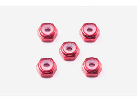Tamiya - JR Mini 2mm Aluminum Lock Nut, Red, 5pcs - Hobby Recreation Products