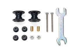 Tamiya - JR Mini Plastic Double Rollers, Low Friction, Black, 13-13mm - Hobby Recreation Products