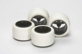 Tamiya - JR Mini Small Diameter Carbon Wheels with White Arched Tires - Hobby Recreation Products