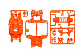 Tamiya - JR MS Chassis Set, Fluorescent Orange, Mini 4WD Station - Hobby Recreation Products