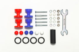 Tamiya - JR Plastic Double Rollers, Low Friction Red/Blue 13 - 12mm - Hobby Recreation Products
