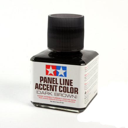 Tamiya - Panel Line Accent Color Dark Brown Paint, 40ml Bottle - Hobby Recreation Products