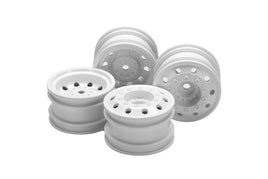 Tamiya - RC On-Road Racing Truck Wheels, Front and Rear, White, 2 Pcs Each - Hobby Recreation Products