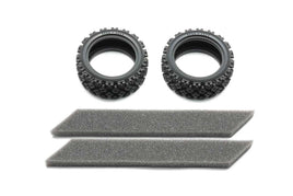 Tamiya - RC Rally Block Tires, Soft Compound w/ Foam Inserts (2) - Hobby Recreation Products