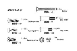 Tamiya - RC Screw Bag B, for 56302 RC Box Trailer - Hobby Recreation Products