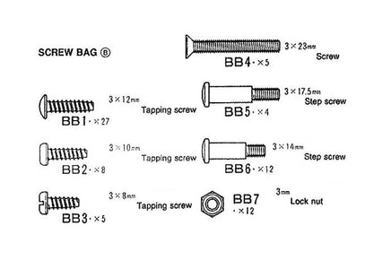 Tamiya - RC Screw Bag B, for 56302 RC Box Trailer - Hobby Recreation Products