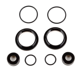 Team Associated - 13mm Shock Collar and Retainer Set, Black Aluminium, B6.4 - Hobby Recreation Products