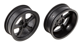 Team Associated - DR10 Drag Front Wheels, Black - Hobby Recreation Products