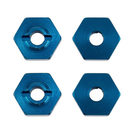 Team Associated - Factory Team 1:14 Wheel Hexes, Blue Aluminum, for Reflex - Hobby Recreation Products