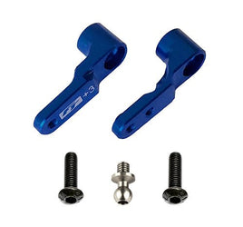 Team Associated - Factory Team Aluminum Steering Bellcranks, +3mm, Blue, for RC10B6 - Hobby Recreation Products