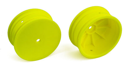 Team Associated - Front Wheels, 12mm Hex 4WD Front 2.2in Wheels, Yellow - Hobby Recreation Products