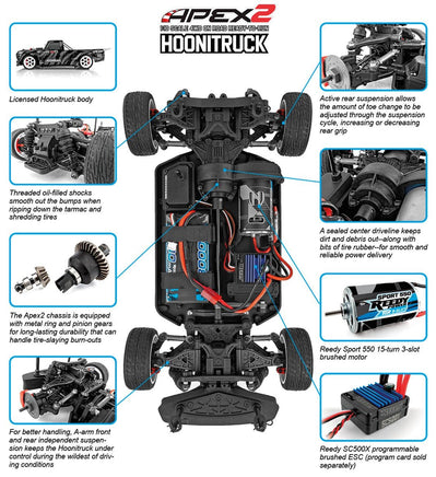 Team Associated Apex2 Hoonitruck RTR - Hochleistungs RC-Car | ASC30123 Team Associated Apex2 Hoonitruck RTR - Hochleistungs RC-Car | ASC30123