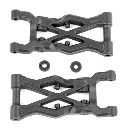 Team Associated - RC10B6.2 Factory Team Rear Suspension Arms, 73mm, Carbon Fiber - Hobby Recreation Products