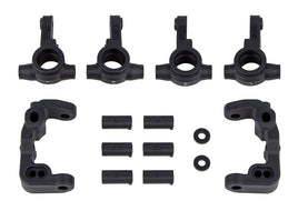 Team Associated - RC10B6.4 -1mm Scrub Caster and Steering Blocks, Carbon - Hobby Recreation Products